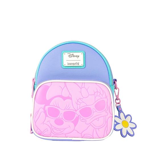 Loungefly Daisy Duck & Minnie Mouse Convertible Mini Backpack & Crossbody Bag - Picture 1 of 6